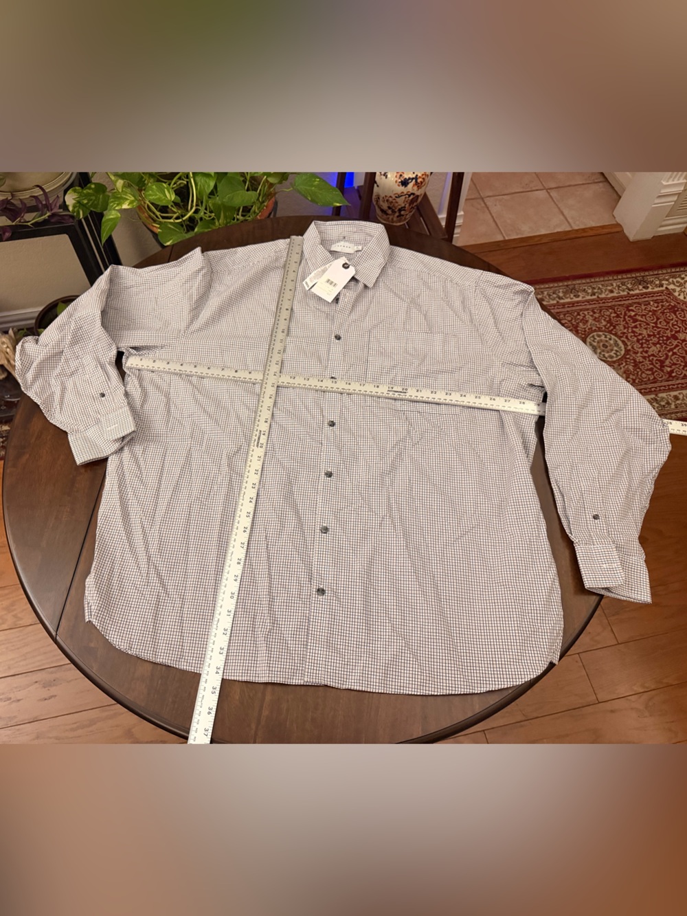 Topman White & Navy Mini Check Dress Shirt